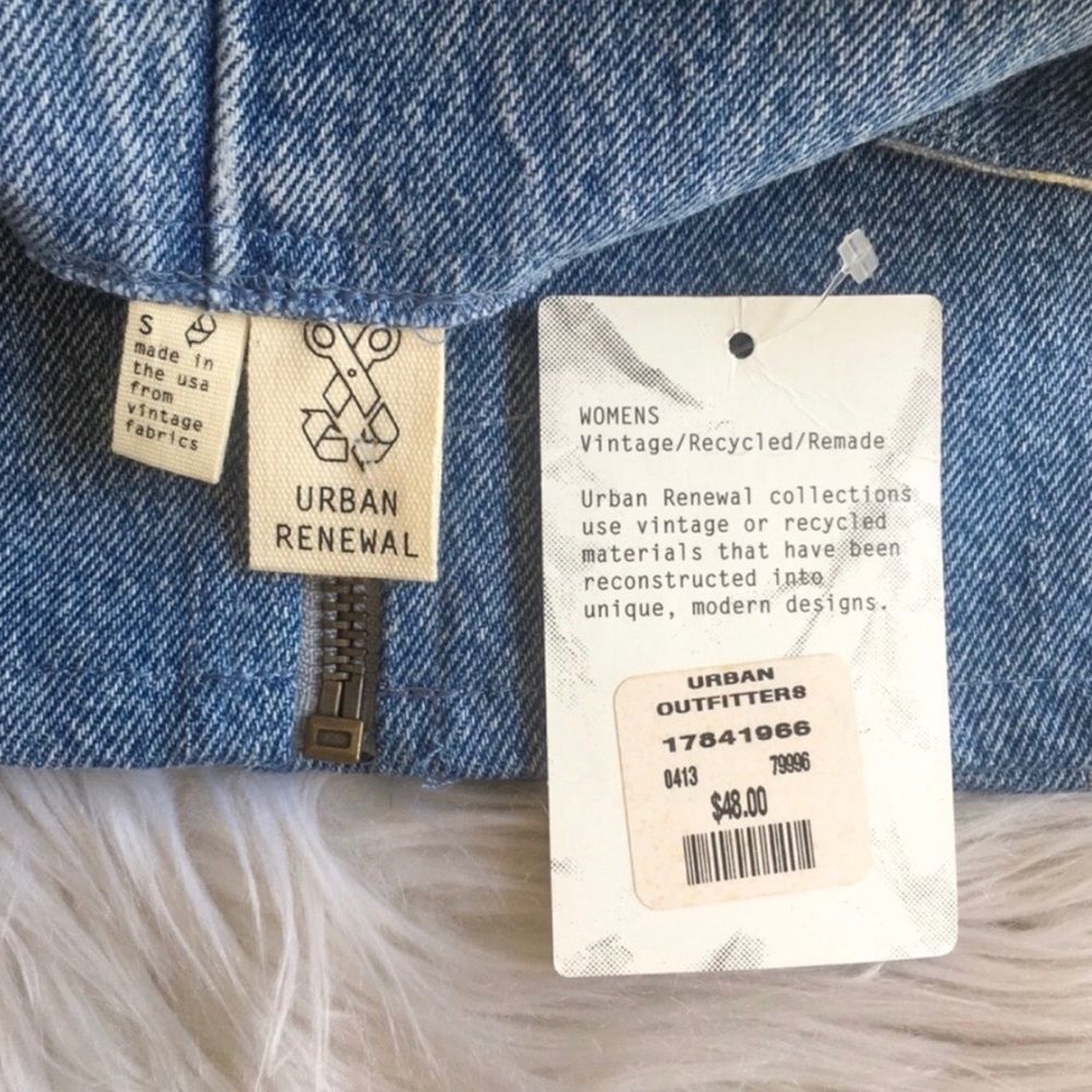 BNWT Urban Outfitters Renewal Denim Floral Skirt - Picture 7 of 8